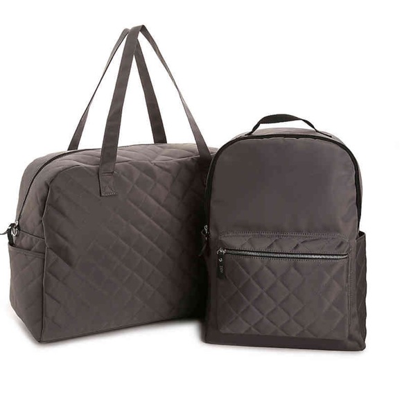 J.M. WECHTER Handbags - GRAY/BLACK BACKPACK & WEEKENDER SET
